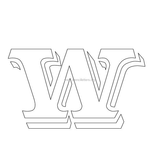 victorian stencil letter w