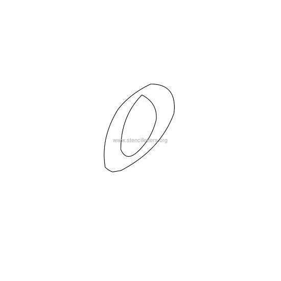 lowercase calligraphy wall stencil letter o