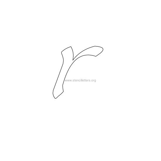 lowercase calligraphy wall stencil letter r