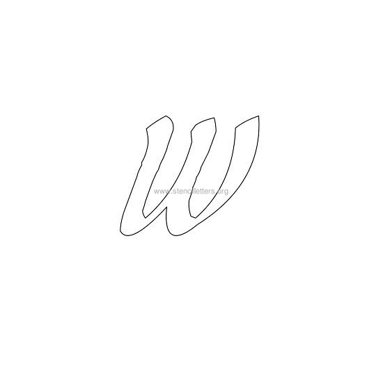 lowercase calligraphy wall stencil letter w