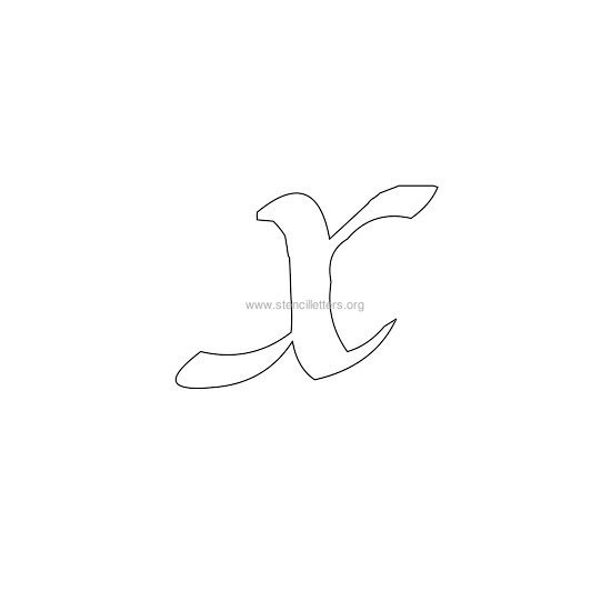 lowercase calligraphy wall stencil letter x