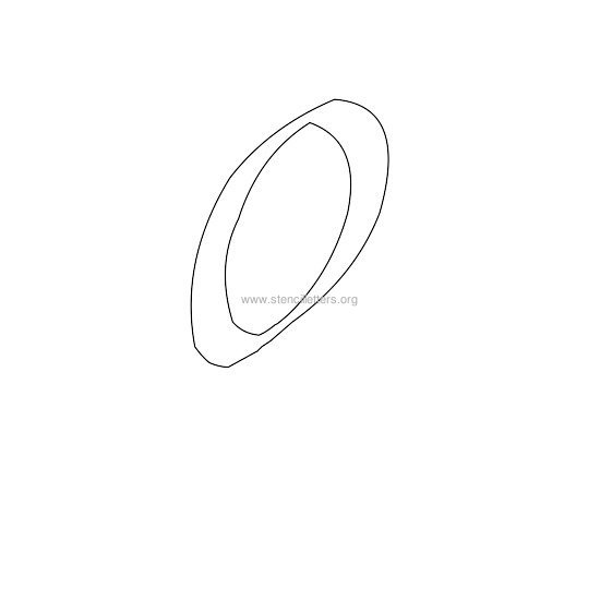 uppercase calligraphy wall stencil letter o