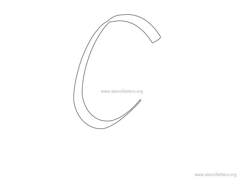 cursive wall stencil letter c