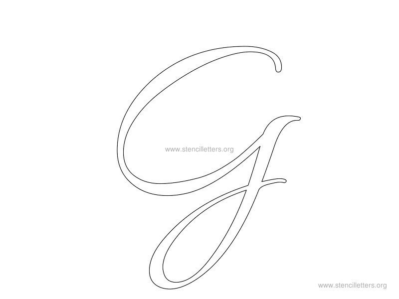cursive wall stencil letter g
