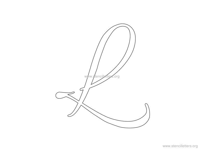 cursive wall stencil letter l