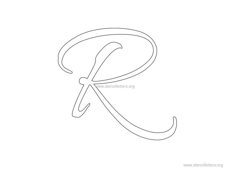 cursive wall stencil letter r