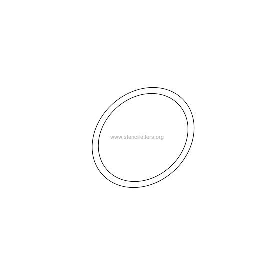 lowercase italic wall stencil letter o