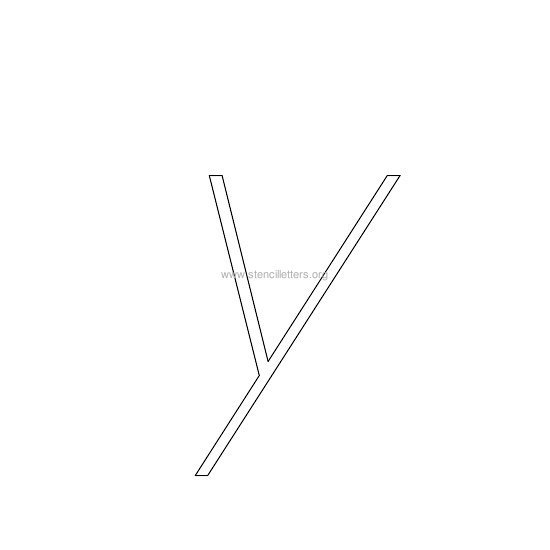 lowercase italic wall stencil letter y