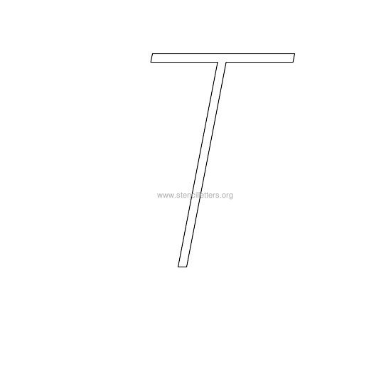 uppercase italic wall stencil letter t