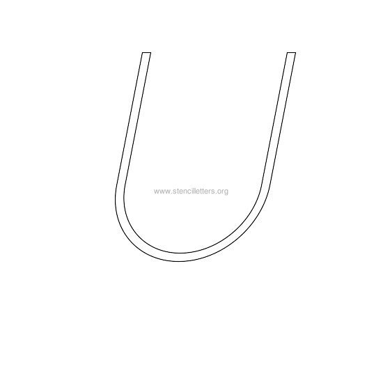 uppercase italic wall stencil letter u
