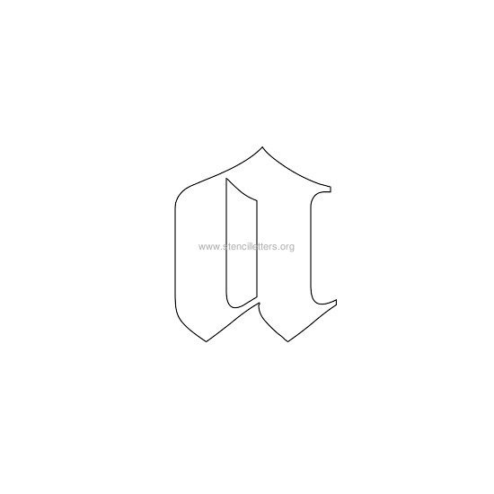lowercase old-english wall stencil letter a