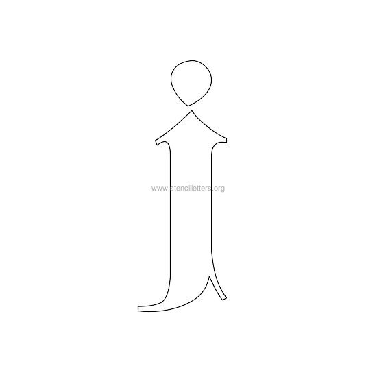 lowercase old-english wall stencil letter j