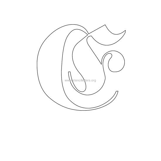 uppercase old-english wall stencil letter e
