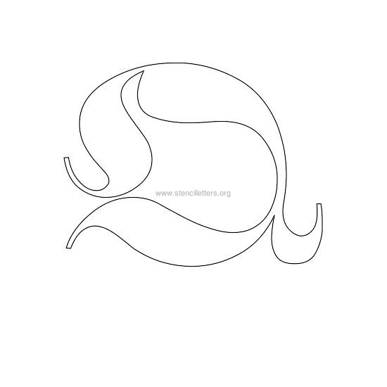 uppercase old-english wall stencil letter q
