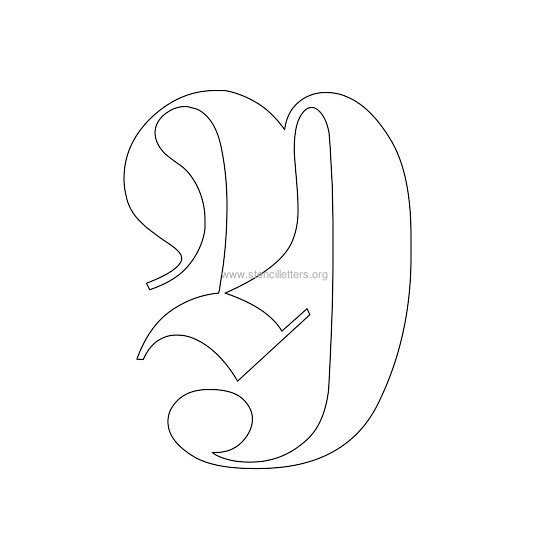 uppercase old-english wall stencil letter y