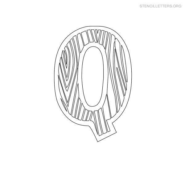 Stencil Letter Wooden Q