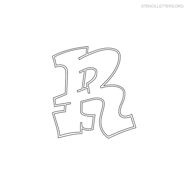 Stencil Letter Graffiti R