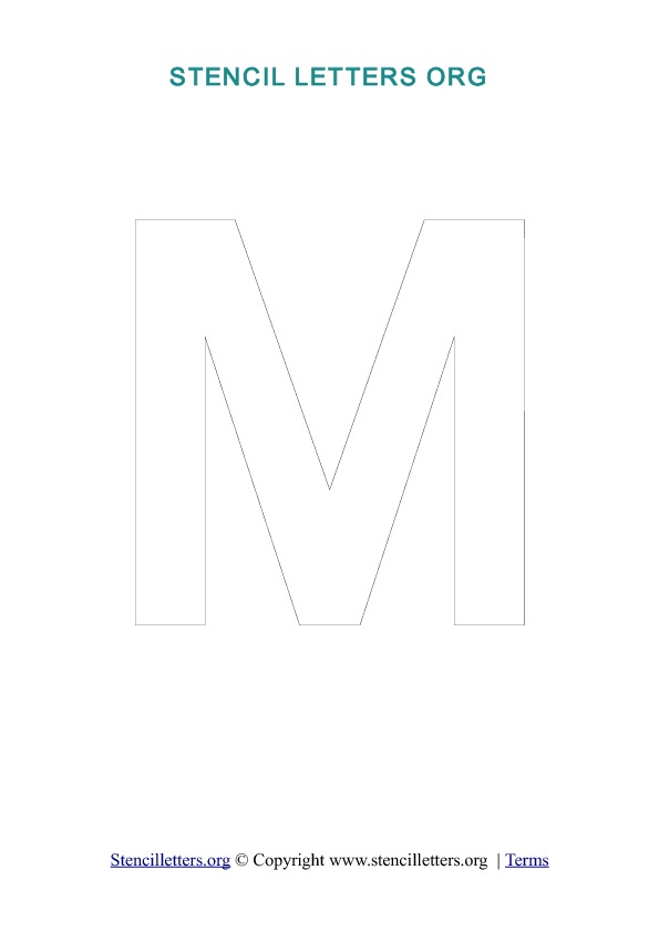 PDF Stencil Template Outline M