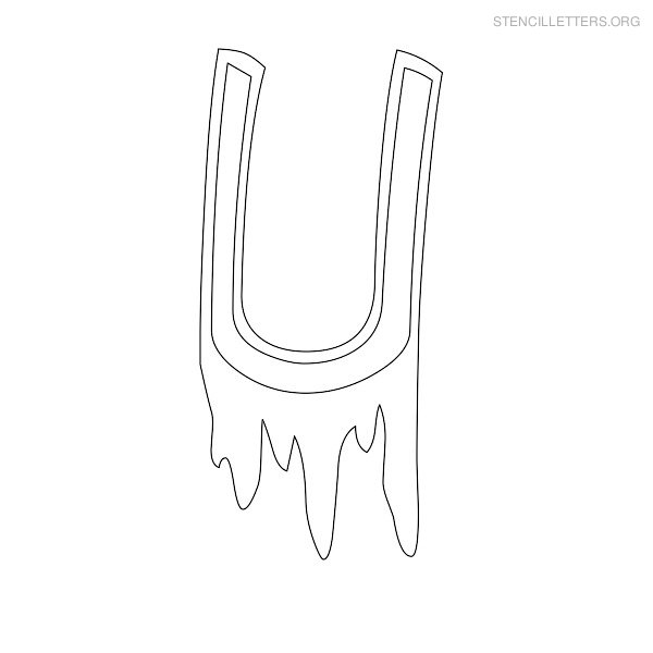 Stencil Letter Halloween U