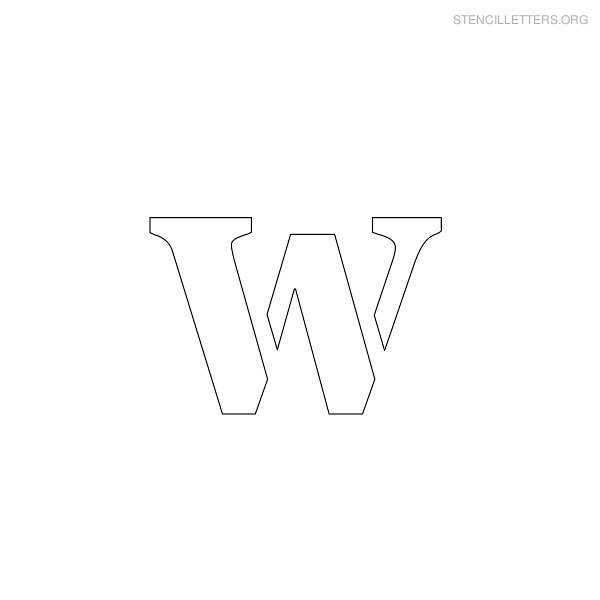 Stencil Letter Lowercase W