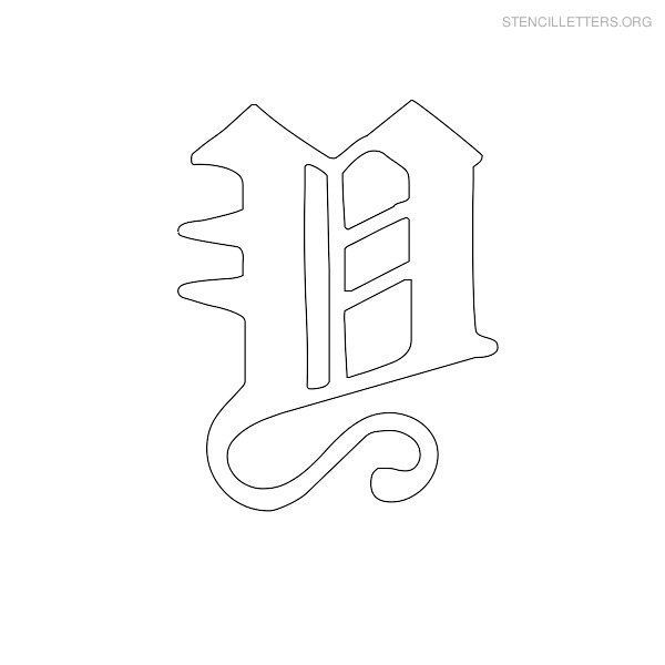 Stencil Letter Old English Y