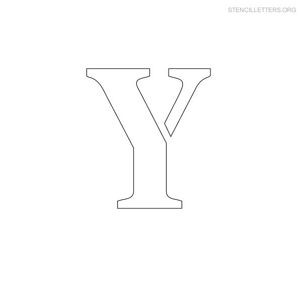 Stencil Letter Uppercase Y
