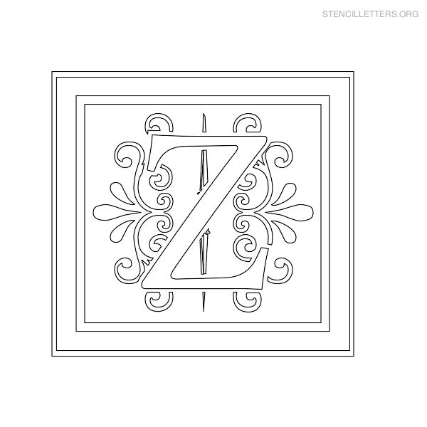 Stencil Letter Decorative Z